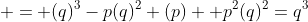  = (q)^3-p(q)^2 (p) +p^2(q)^2=q^3