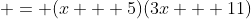 = (x + 5)(3x + 11)