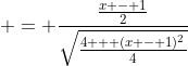  = \frac{\frac{x - 1}{2}}{\sqrt{\frac{4 + (x - 1)^2}{4}}}