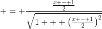  = \frac{\frac{x - 1}{2}}{\sqrt{1 + \left(\frac{x - 1}{2}\right)^2}}
