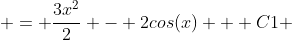  = \frac{3x^2}{2} - 2cos(x) + C1 