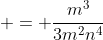  = \frac{m^3}{3m^2n^4}
