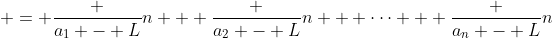  = \frac {a_1 - L}n + \frac {a_2 - L}n + \cdots + \frac {a_n - L}n