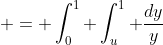  = \int_0^1 \int_u^1 \frac{dy}{y}~ \frac{\ln^s(u)}{u-1}~du 