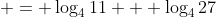  = \log_4{11} + \log_4{27}