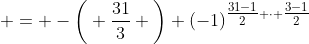  = -\bigg{(} \frac{31}{3} \bigg{)} (-1)^{\tfrac{31-1}{2} \cdot \tfrac{3-1}{2}}