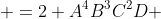  =2 A^{4}B^{3}C^{2}D 