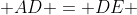  AD = DE 