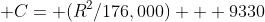  C= (R^2/176,000) + 9330