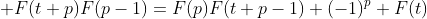  F(t+p)F(p-1)=F(p)F(t+p-1)+(-1)^p F(t)