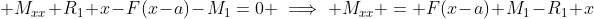  M_{xx}+R_1 x-F(x-a)-M_1=0 \implies M_{xx} = F(x-a)+M_1-R_1 x