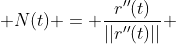  N(t) = \frac{r''(t)}{||r''(t)||} 