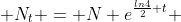  N_t = N e^{\frac{ln4}{2} t} 