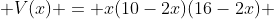  V(x) = x(10-2x)(16-2x) 