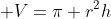  V=\pi r^2h