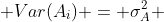  Var(A_i) = \sigma_A^2 