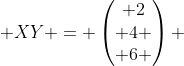  XY = \begin{pmatrix} 2\\ 4 \\ 6 \end{pmatrix} 