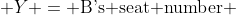  Y = \text{B's seat number} 