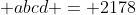  abcd = 2178