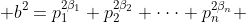  b^2=p_1^{2\beta_1} p_2^{2\beta_2} \cdot\cdot\cdot p_n^{2\beta_n} 