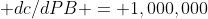  dc/dPB = 1,000,000