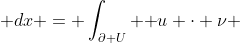 \int_U \text{div} \mathbf u \; dx = \int_{\partial U} \mathbf u \cdot \nu \; dS