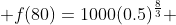  f(80)=1000(0.5)^{\frac{8}{3}} 