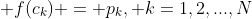  f(c_k) = p_k, k=1,2,...,N
