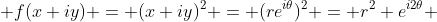  f(x+iy) = (x+iy)^2 = (re^{i\theta})^2 = r^2 e^{i2\theta} 