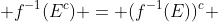  f^{-1}(E^c) = (f^{-1}(E))^c 