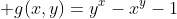  g(x,y)=y^{x}-x^{y}-1