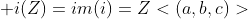  i(Z)=im(i)=Z<(a,b,c)>