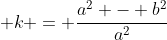  k = \frac{a^2 - b^2}{a^2}