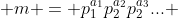  m = p_1^{a_1}p_2^{a_2}p_2^{a_3}... 