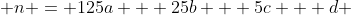  n = 125a + 25b + 5c + d 