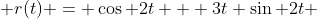  r(t) = \cos 2t + 3t \sin 2t 