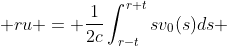  ru = \frac{1}{2c}\int_{r-t}^{r+t}sv_0(s)ds 