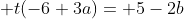  t(-6+3a)= 5-2b
