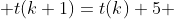  t(k+1)=t(k)+5 