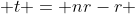  t = nr-r 
