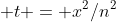  t = x^2/n^2