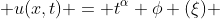  u(x,t) = t^{\alpha} \phi (\xi) 