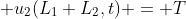  u_2(L_1+L_2,t) = T