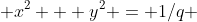  x^2 + y^2 = 1/q 