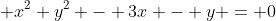  x^2+y^2 - 3x - y = 0