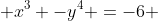  x^3 -y^4 =-6 
