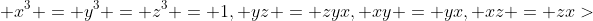 <x,y,z; x^3 = y^3 = z^3 = 1, yz = zyx, xy = yx, xz = zx>