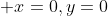  x=0,y=0