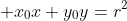  x_{0}x+y_{0}y=r^2