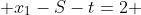  x_{1}-S-t=2 
